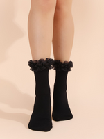Women's Sweet Solid Color Bow Knot Polyester Crew Socks A Pair sku image 2