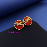 Copper K Gold Plated Simple Style Commute Round Letter Inlay Zircon Earrings Necklace main image 3