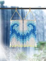 1 Pair Vacation Bohemian Marine Style Ocean Beaded Tassel Seed Bead Drop Earrings main image 6