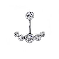 1 Piece Belly Rings Simple Style Round 304 Stainless Steel Inlay Zircon 18K Gold Plated main image 5