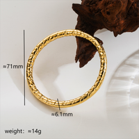 Stainless Steel 14K Gold Plated Simple Style Argyle Chunky Thick Bangle sku image 3