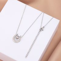 Stainless Steel Simple Style Classic Style U Shape Plating Pendant Necklace main image 6