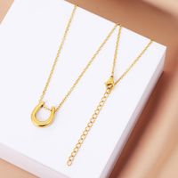 Stainless Steel Simple Style Classic Style U Shape Plating Pendant Necklace main image 5