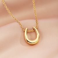Stainless Steel Simple Style Classic Style U Shape Plating Pendant Necklace sku image 4
