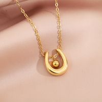 Stainless Steel Simple Style Classic Style U Shape Plating Pendant Necklace sku image 3