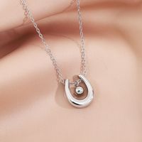 Stainless Steel Simple Style Classic Style U Shape Plating Pendant Necklace sku image 1