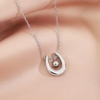 Stainless Steel Simple Style Classic Style U Shape Plating Pendant Necklace main image 2