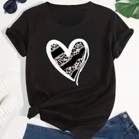 Women's T-shirt Short Sleeve T-Shirts Casual Classic Style Heart Shape main image 2
