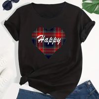 Women's T-shirt Short Sleeve T-Shirts Simple Style Letter Heart Shape main image 2