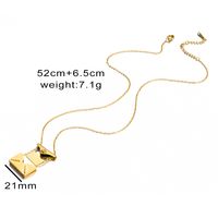 Stainless Steel Vintage Style Solid Color Rectangle Polishing Pendant Necklace main image 2