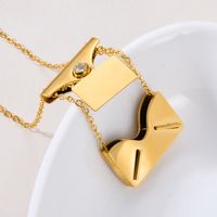 Stainless Steel Vintage Style Solid Color Rectangle Polishing Pendant Necklace main image 5