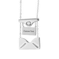 Stainless Steel Vintage Style Solid Color Rectangle Polishing Pendant Necklace sku image 2