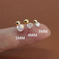 4 Pieces Simple Style Solid Color Stainless Steel Ear Studs main image 8