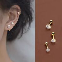 4 Pieces Simple Style Solid Color Stainless Steel Ear Studs sku image 2