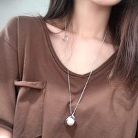 Copper 18K Gold Plated Simple Style Commute Round Toggle Inlay Artificial Pearls Necklace main image 1