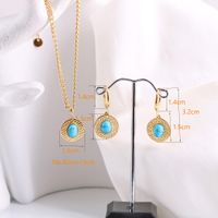 Titanium Steel Simple Style Classic Style Solid Color Inlay Turquoise Jewelry Set main image 2