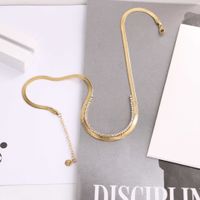 Titanium Steel 18K Gold Plated Simple Style Solid Color Inlay Rhinestones Necklace main image 6