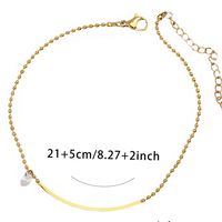 Classic Style Solid Color Chains Print Stainless Steel Inlay Zircon Women's Anklet main image 9