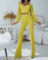 Daily Street Women's Elegant Solid Color Spandex Polyester Pants Sets Pants Sets main image 5