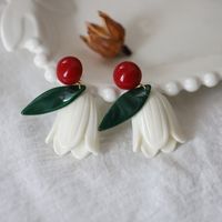 1 Pair IG Style Casual Flower Plating Resin Drop Earrings Ear Cuffs sku image 1