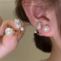1 Paar Süss Blume Emaille Überzug Inlay Legierung Künstliche Perlen Glas Ohrringe main image 4