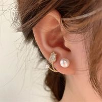1 Paar Süss Blume Emaille Überzug Inlay Legierung Künstliche Perlen Glas Ohrringe main image 2