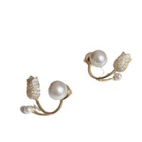 1 Paar Süss Blume Emaille Überzug Inlay Legierung Künstliche Perlen Glas Ohrringe main image 3
