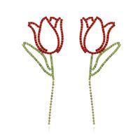 1 Pair Casual Vacation Flower Inlay Alloy Rhinestones Drop Earrings main image 5
