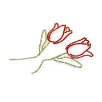 1 Paar Lässig Ferien Blume Inlay Legierung Strasssteine Tropfenohrringe main image 4