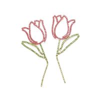 1 Pair Casual Vacation Flower Inlay Alloy Rhinestones Drop Earrings main image 2