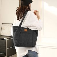 Women's Canvas Solid Color Classic Style Sewing Thread Square Zipper Shoulder Bag main image 1