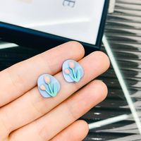 1 Pair IG Style Sweet Flower Stoving Varnish Alloy Ear Studs main image 5
