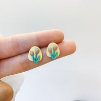 1 Pair IG Style Sweet Flower Stoving Varnish Alloy Ear Studs main image 3
