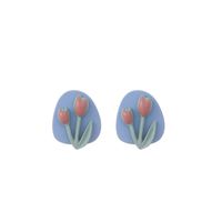1 Pair IG Style Sweet Flower Stoving Varnish Alloy Ear Studs main image 2
