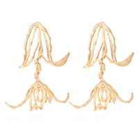 1 Pair Retro Exaggerated Flower Plating Alloy Drop Earrings main image 1