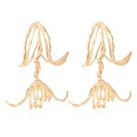1 Pair Retro Exaggerated Flower Plating Alloy Drop Earrings main image 6