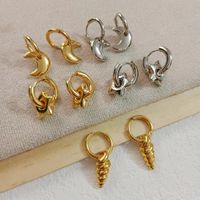 1 Pair Simple Style Classic Style Heart Shape Stainless Steel 18K Gold Plated Earrings main image 3