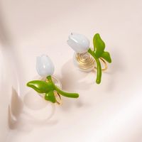 1 Pair Sweet Flower Plating Copper Gold Plated Ear Cuffs main image 1