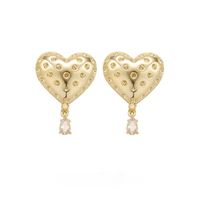 1 Pair Simple Style Heart Shape Carving Sterling Silver Ear Studs main image 4
