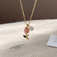Simple Style Flower Alloy Plating Women's Pendant Necklace main image 3