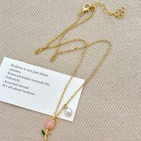 Simple Style Flower Alloy Plating Women's Pendant Necklace main image 2