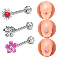 1 Piece Tongue Rings Hip-Hop Rock Ethnic Style Animal Fruit Butterfly Stainless Steel Copper Epoxy Inlay Acrylic Rhinestones White Gold Plated Tongue Rings main image 10
