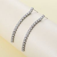 1 Pair Luxurious Simple Style Shiny Tassel Inlay Stainless Steel Metal Zircon Drop Earrings main image 4