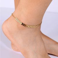 IG Style Simple Style Circle Heart Shape Grain Copper Inlay Zircon 18K Gold Plated Women's Anklet main image 5