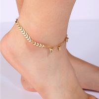 IG Style Simple Style Circle Heart Shape Grain Copper Inlay Zircon 18K Gold Plated Women's Anklet main image 6
