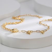 IG Style Simple Style Circle Heart Shape Grain Copper Inlay Zircon 18K Gold Plated Women's Anklet main image 7