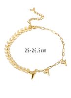 IG Style Simple Style Circle Heart Shape Grain Copper Inlay Zircon 18K Gold Plated Women's Anklet main image 4