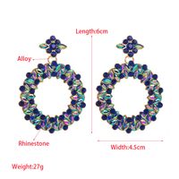 1 Pair Elegant Simple Style Circle Plating Inlay Alloy Rhinestones Drop Earrings main image 2