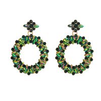 1 Pair Elegant Simple Style Circle Plating Inlay Alloy Rhinestones Drop Earrings main image 10