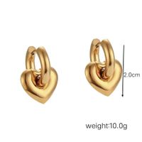 1 Pair Simple Style Classic Style Heart Shape Stainless Steel 18K Gold Plated Earrings sku image 3